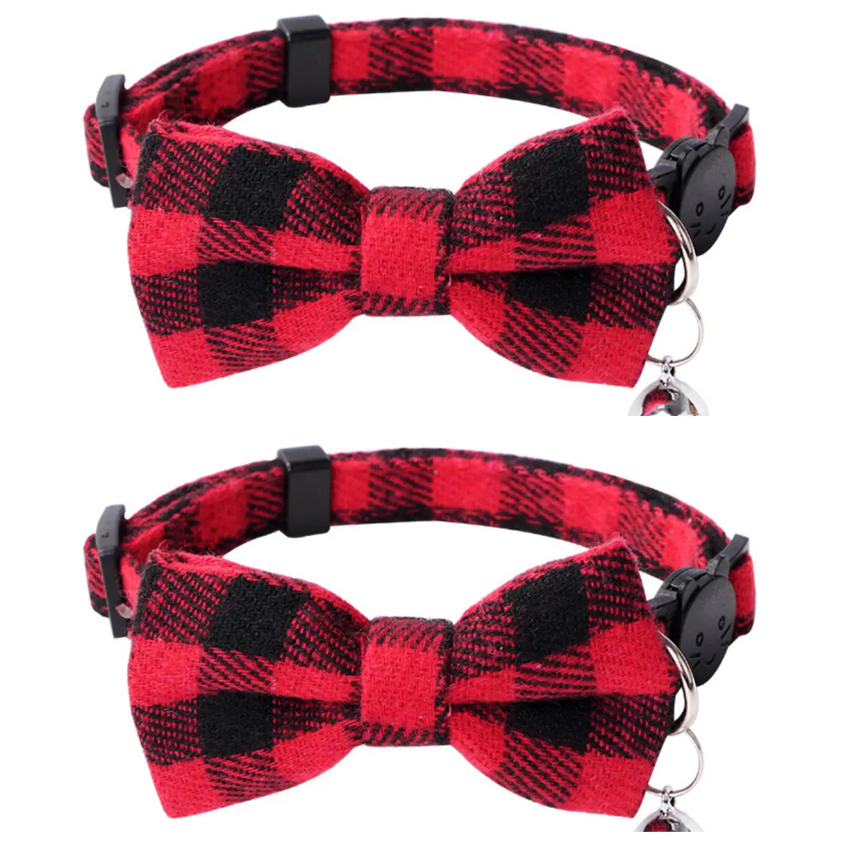 2-piece set of plaid cat bow ties with bells, pet bell collar with patches, anti-pull cat and dog collar, universal gentleman bow tie collar 2-piece set of plaid cat bow ties with bells, pet bell collar with patches, anti-pull cat and dog collar, universal gentleman bow tie collar