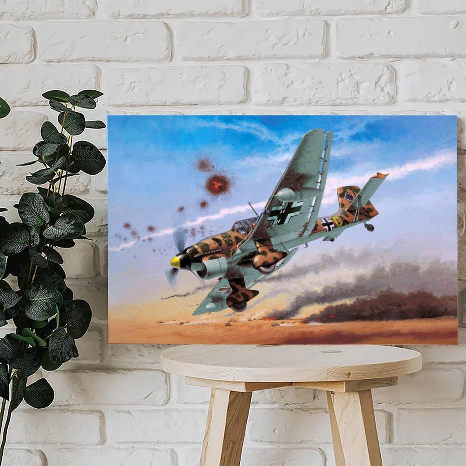 Military Fighter Poster Ju-87 Poster Decorative Painting Canvas Wall Art Picture Print Modern Family Bedroom Decor
