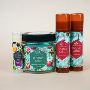 Bath & Body Gift Set - Two Solid Body Butter Sticks, One Scrub, One Lip Balm