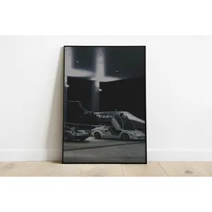 Lamborghini Countach Private Jet Rich Lifestyle Wealth Minimalist Manifest | Room Wall Art Decor | Print On Paper | No Frame