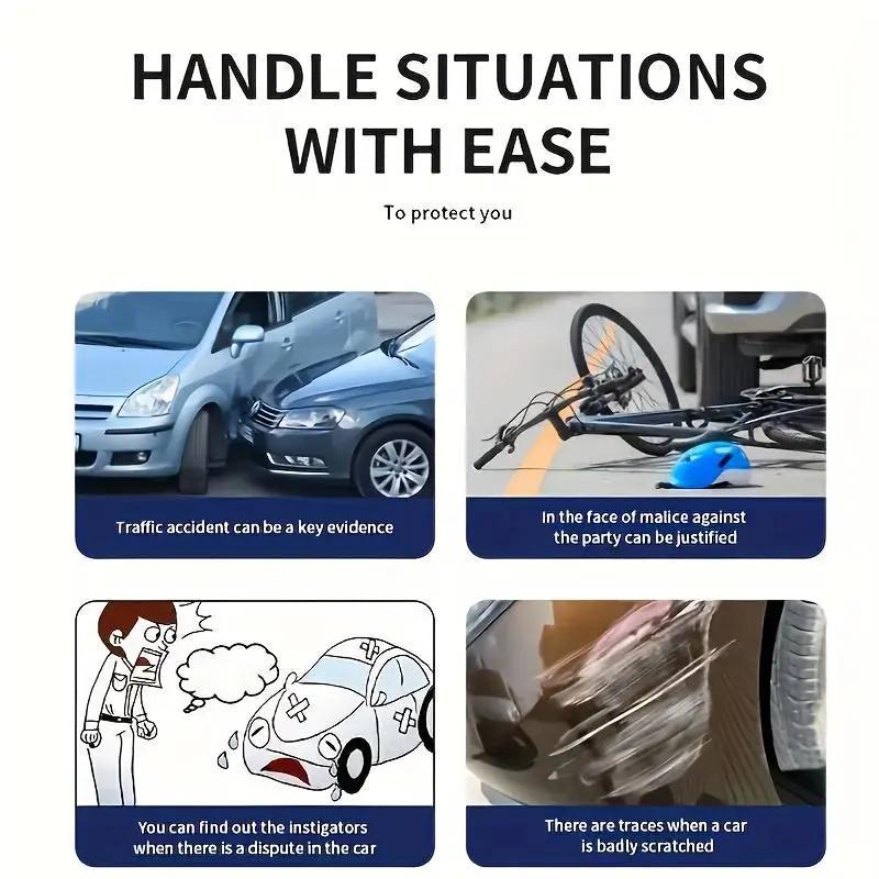 Full UHD Car Camera Front Rear with Free 64GB SD Card,HDR,Dashcam for Cars,Night Vision,Loop Recording,WDR,24H Parking Mode,Driving Recorder, No App