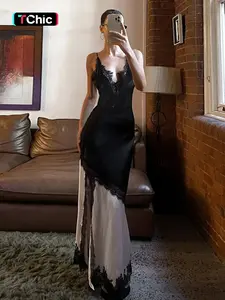 Elegant Lace Contrast Sexy Backless Sleeveless Dress, Women's Summer Party Dresses, Casual & Formal Wear, Perfect for Night Out