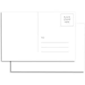100 Pack Blank Plain White 4x6 Postcards with Mailing Side
