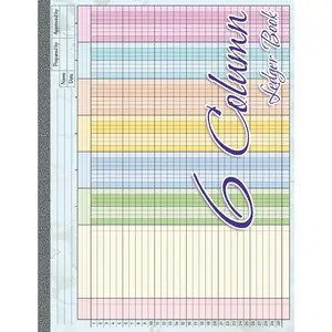 6 Column Ledger Book: Colorful Accounting Ledger Book for Bookkeeping, Budgeting, Income & Expense Tracking | Analysis Pad 6 Columns