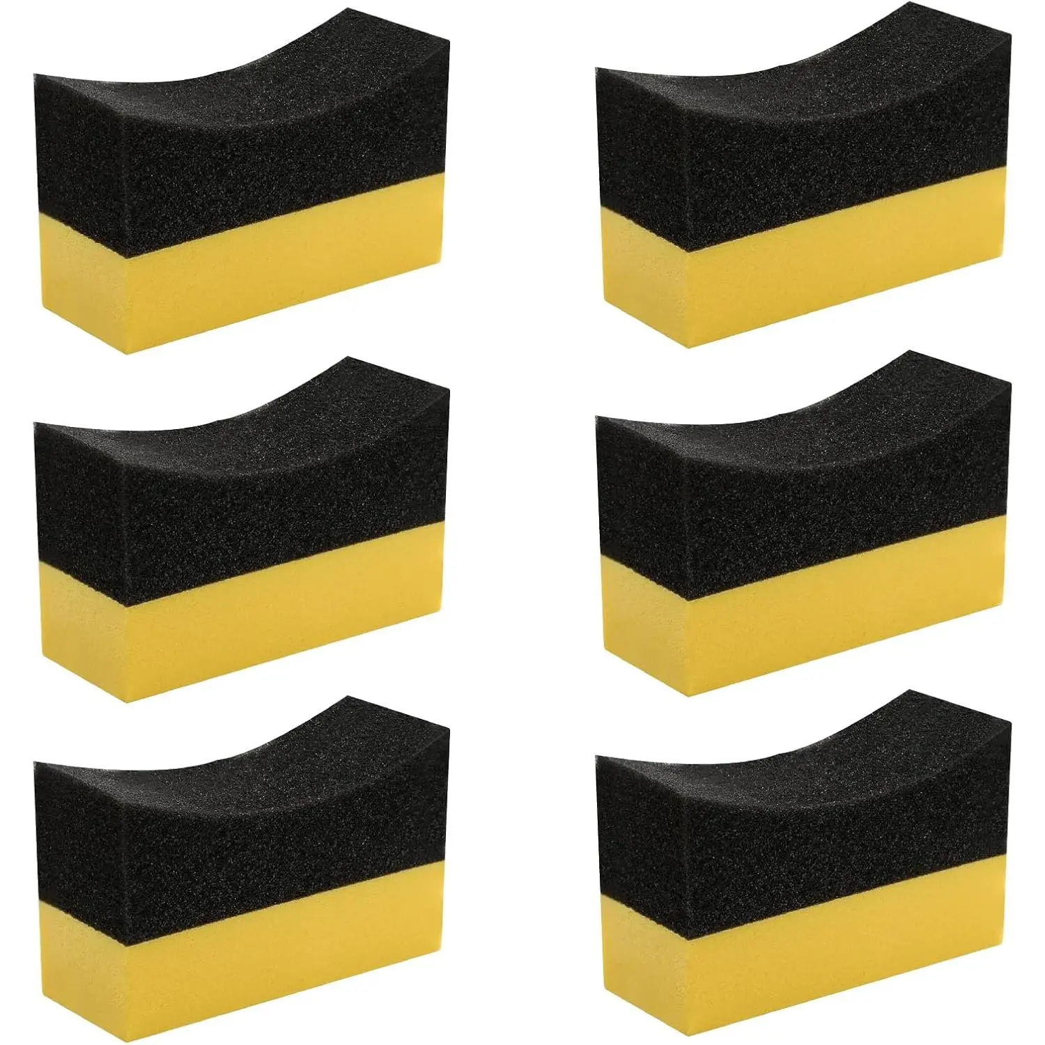 6 count Tire Applicator Dressing Shine Sponge, Tire Dressing Applicator Pads, Color Polishing Sponge for  Glass, Painted Steel & Porcelain
