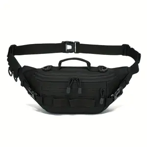 Unisex durable and wear-resistant tactical waist bag, outdoor sports hiking and cycling chest bag, multifunctional tactical-style waist bag