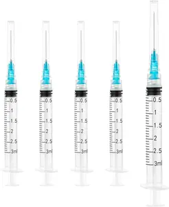 20Pack 3ml Syringes with Needle 23Ga 1 Inch, Disposable 3cc Luer Lock Syringe for Scientific Labs, Individually Wrapped, Box of 20