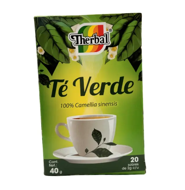 THERBAL Caffeine-Free Green Tea, 20 Ready-to-Brew Tea Bags, 100% Camellia Sinensis, Unflavored Natural Ingredients, 24-Month Shelf Life, Beverage