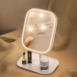 LED makeup mirror with light, 3 lighting modes, touch controls, portable stand, and folding compact mirror; a perfect Valentine's Day gift, Led Lighted Mirror