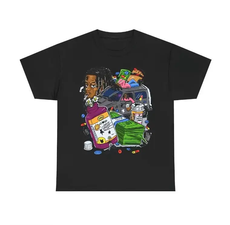 Lucki Rapper Y2k 90s Hip-Hop Vibes Heavy Cotton Graphic T-Shirt Tshirt Shirt HipHop Rap Tee Casual Menswear Retro Top Vintage Comfy