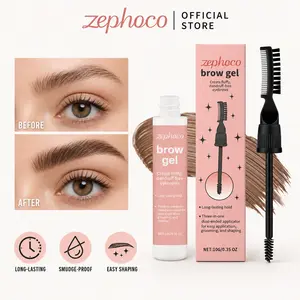 Zephoco Eyebrow Tint Kit - Long-Lasting, Waterproof Brow Dye Gel Set | Smudge-Proof Brow Color  Finish, Eyebrow Gel Makeup, Brow Enhancer