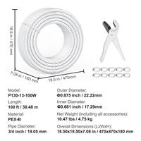 White【100 ft】3/4 inch