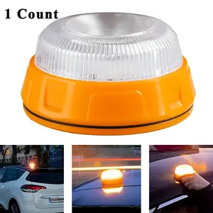 LED Car Emergency Light, Magnetic Road Accident Lamp, Portable Safety Light and Flashing Warning Light for Trucks and Cars, LED Lights (batteries Not Included)