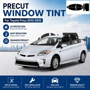 Precut Window Tint Film for Toyota Prius 2010-2015 All Side+Rear Windshield Any VLT 2Ply Anti-Shatter, UV Block, Privacy Protection, No Trimming Needed,Heat & Glare Reduction