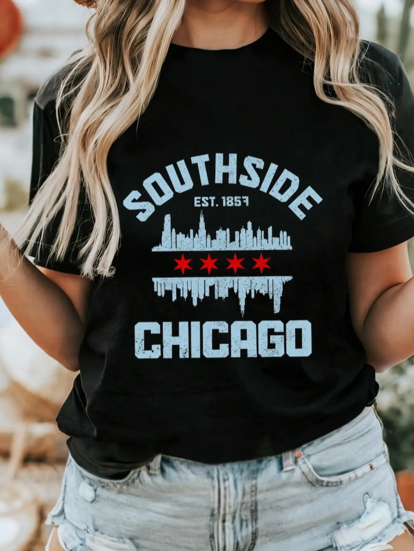South Side Chicago Shirt Chicago Skyline Illinois Tshirt Chicago Flag Pride Gifts T-Shirt