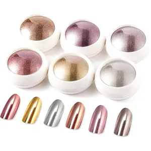 Gold Chrome Nail Powder -【Metallic Mirror Glitter Effect】 Holographic Metallic Copper Chrome Nail Powder for Nails Rose Gold Nail Chrome Powder for Nails Art DIY Decoration springtok