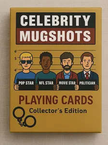 Celebrity Mugshots Playing Cards - 52 Iconic Celebrity Mugshots (Illustrated Deck)