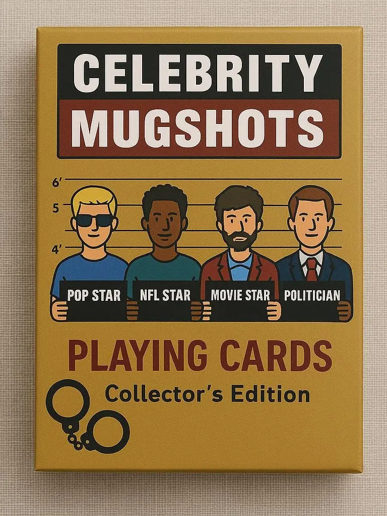 Celebrity Mugshots Playing Cards - 52 Iconic Celebrity Mugshots (Illustrated Deck)