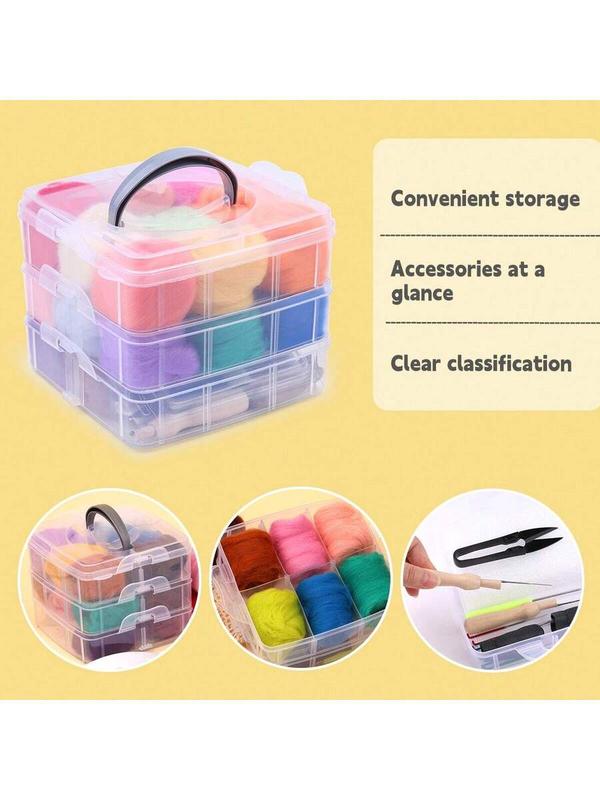 Needle Felting Kit, 24 Colors Wool Roving (5g/Color), Complete Needle Felting Starter Kit With Needle Felting Supplies Wool Fibre Spinning Craft Felting Kits For Beginners