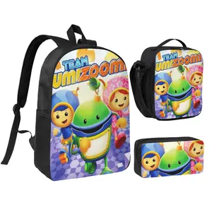 Outdoor Team umizoomi Print Mini Daypack Fashion Sports Umi zoomie Bag Set with Insulated Lunch Container & Pencil Pouch 3pcs Umizoomi prime video Carry Bags for  Back to School Holiday Gift