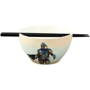 Star Wars The Mandalorian Ceramic Ramen Noodle Bowl with Chopsticks