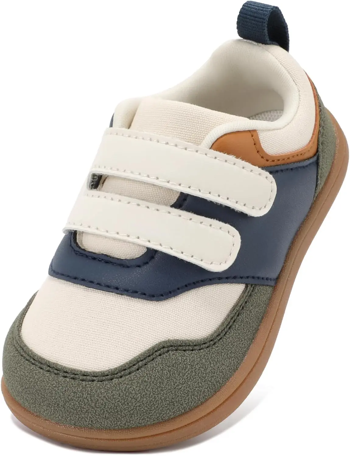 Unisex Toddler Walking Sneakers - Barefoot,  Width, 0 Drop, Lightweight, Comfortable, Hook and Loop, Non-slip TPR Sole, Flexible wide toe box