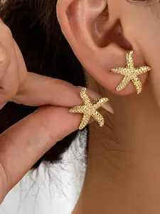 2026 New Ocean Starfish Sea Star Stud Earrings For Women Summer Beach Party Trendy Jewelry Accessories