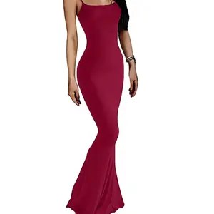 Amazhiyu Bodycon Dress for Women Sleeveless Midi Dress with Bra Ribbed Design Casual Mini Dress Fits S-XL
