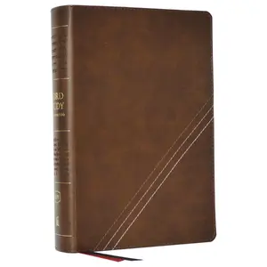 KJV, Word Study Reference Bible, Leathersoft, Brown, Red Letter, Thumb Indexed, Comfort Print: 2,000 Keywords that Unlock the Meaning of the Bible by Thomas Nelson [Leathersoft Book]