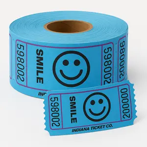 Smiley Face Blue Ticket Roll - 2000 Tickets
