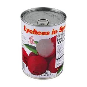 JHC Thai Lychees in Syrup Canned Fruit - Whole Peeled Lychees, Ready to Eat, Perfect for Desserts & Fruit Salads, 565g