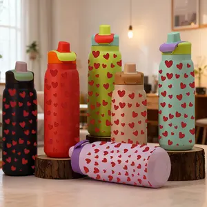 1 Pc 28oz Stainless Steel Tumbler, Vacuum Insulated, Red Heart Valentine Pattern Travel Mug with Lid & Straw, Keep Hot 12H/Ice Drinks 24H, Leakproof Coffee Cup for Office Home Gym Travel, Perfect Valentine's Day Gift for Women Holidays