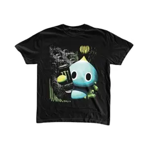 Green Monster T-Shirt, Neutral Chao T-Shirt, Sonic Adventure Shirt, Unisex Funny Shirt, Gothic Grunge Y2k Affliction Clothes Men Women Streetwear Novelty Graphic T Shirt funny tshirt Undershirts Tees Casual Streetwear Classic Plain Men's Women Cotton