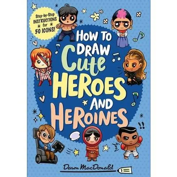 USED-How to Draw Cute Heroes and Heroines by MacDonald, Dawn (Paperback)