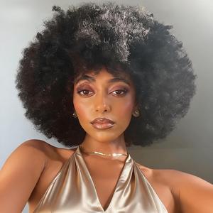 [2025 Super Deal] Cliclihair Afro wigs Human Hair Wear And Go Glueless Short Kinky Curly Wig With Bangs For Women Cosplay Wig #TikTokShopBlackFriday