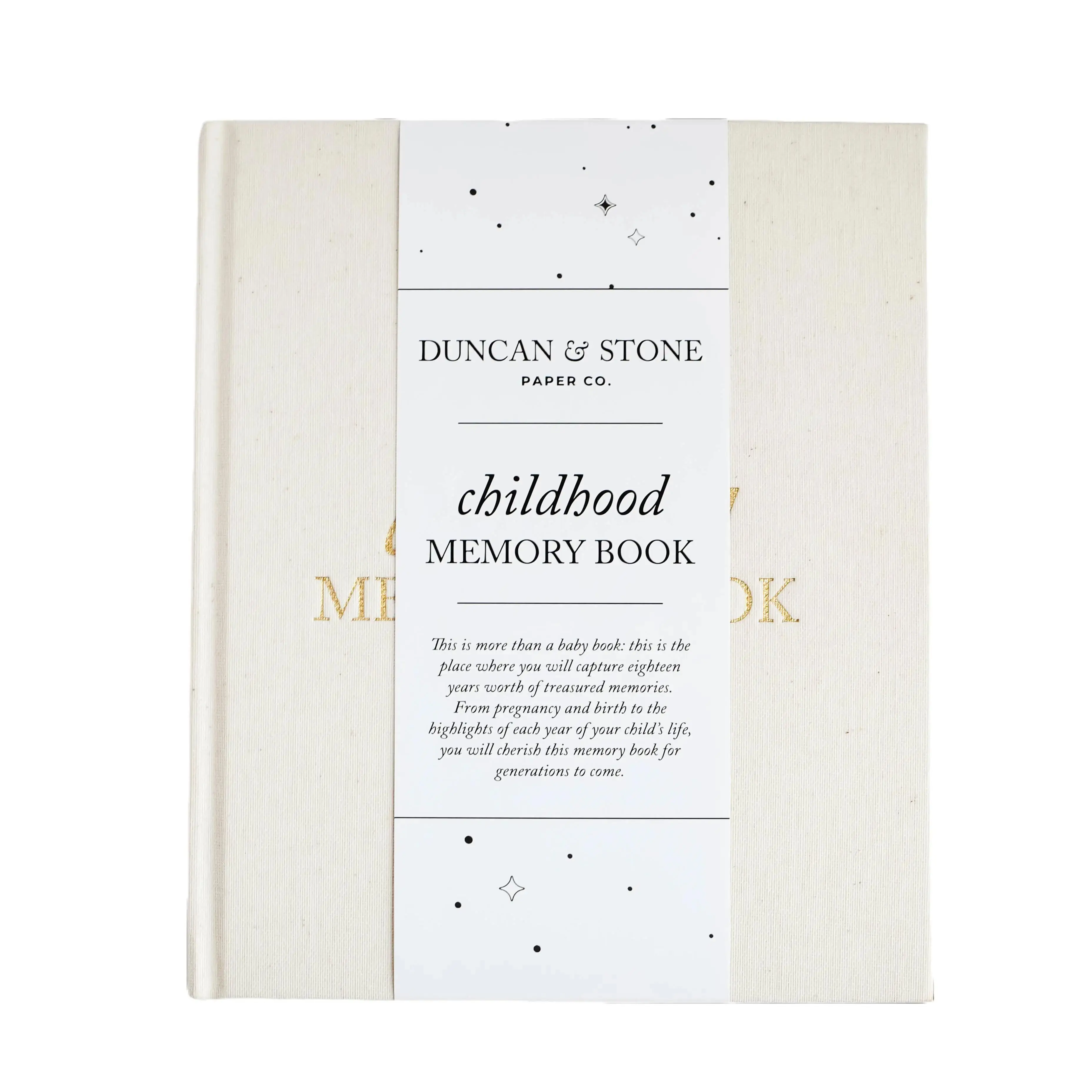 Childhood Memory Book (175 Pages) by Duncan & Stone - Milestone & Child Journal from Pregnancy to Year Eighteen – Childhood Memories Journal for Paren