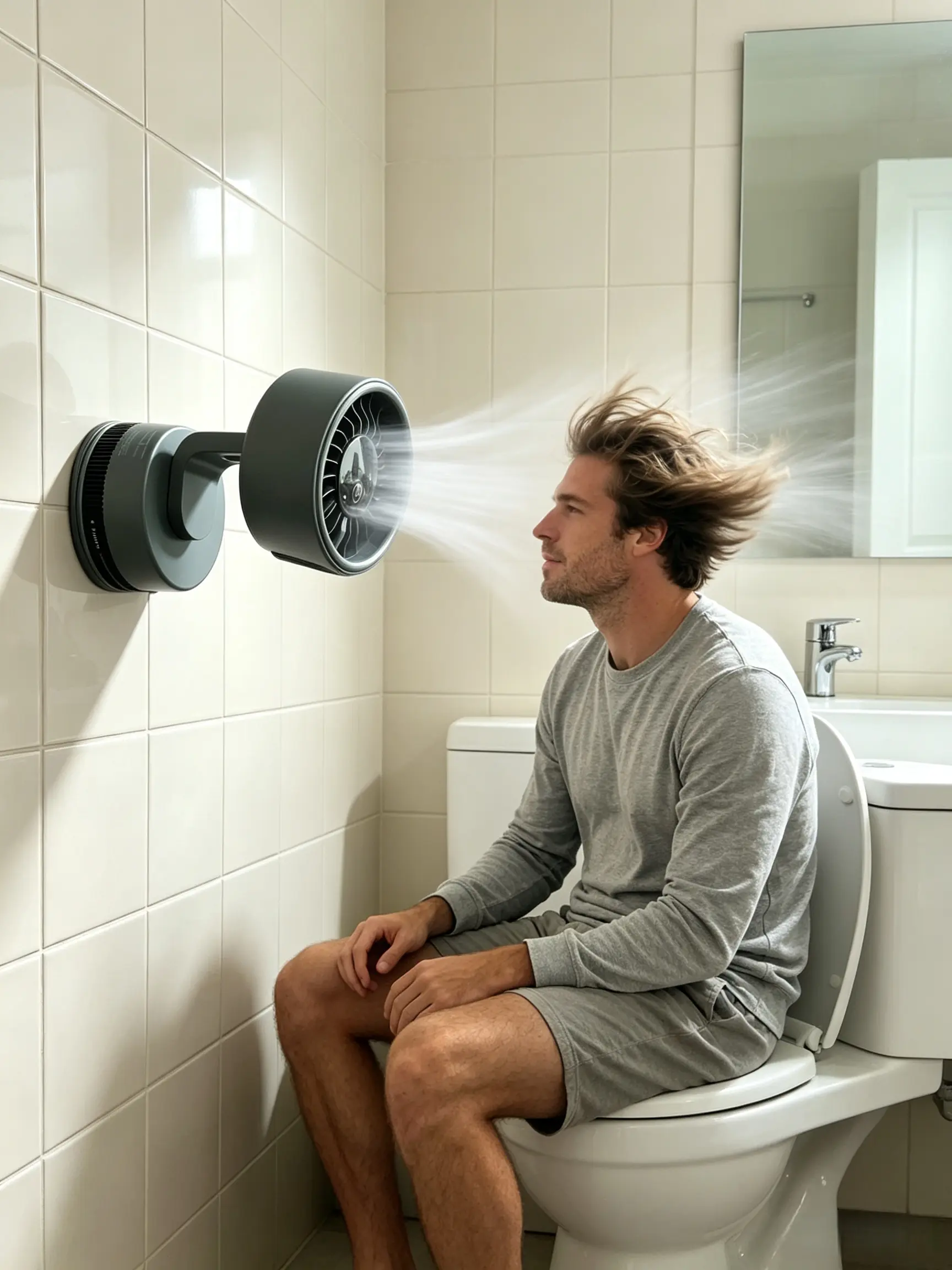 Wireless Toilet Fan，No Hole No Damage! 360° Rotatable Wireless Suction Fan | Long Lasting USB Charge For Bathroom Toilet Car Desk Kitchen/With Free Charging Cord