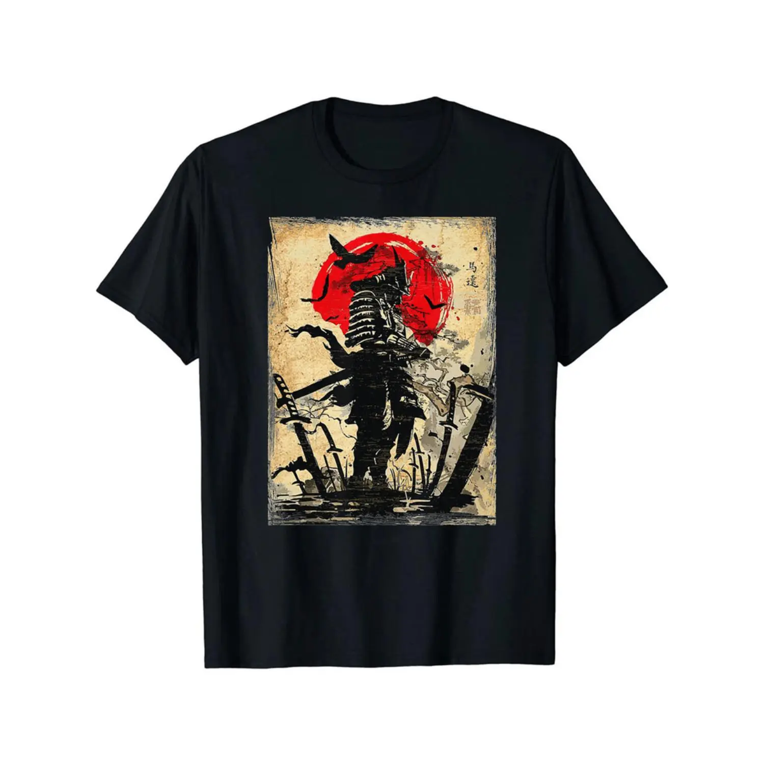 Stylish Cartoon Warrior Print T-Shirt For Men Comfortable Stretch Round Neck Casual Wear Perfect For Spring And Summer
