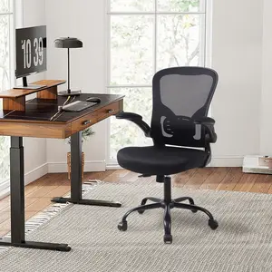 NUSETX Office Chair, Ergonomic Desk Chair - Thick Cushion Adjustable Height Computer Chair with Lumbar Support and Flip-up Armrests, Home Office Desk Chairs, Swivel Task Chair
