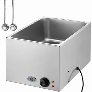 【Summervibes】VEVOR Commercial Food Warmer 19QT Bain Marie 1200W Electric Buffet Warmer Steam Table Food Warmer Countertop Stainless Steel Food Warmer Wet or Dry Use for Parties,  Catering and Restaurant