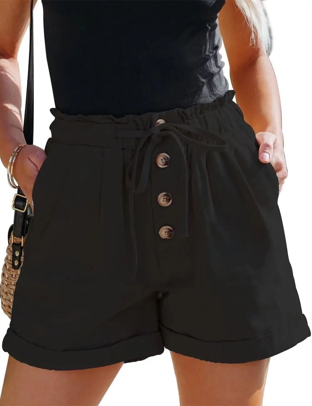 Womens Shorts 2026 Comfy Summer Drawstring High Waist Cotton Shorts for Women Trendy(S-2XL)