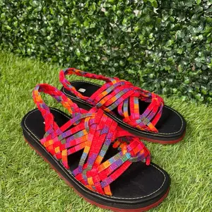 Mexican Huarache Sandals for Women Summer Footwear Colorful Strappy Design Comfortable Shoe for Girls