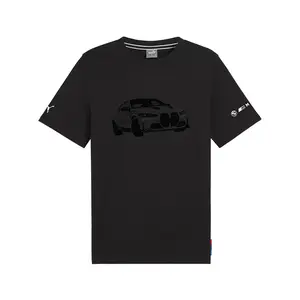 PUMA Mens Bmw M Motorsport Essentials Graphic Crew Neck Short Sleeve Casual Tops Casual - Black