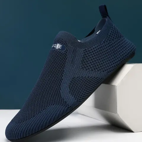 Men's Breathable Mesh Slip On Casual Trainers, Lightweight Comfort Non-Slip Walking Sneakers, Fashion Athletic Footwear for Daily Wear, Men Shoes