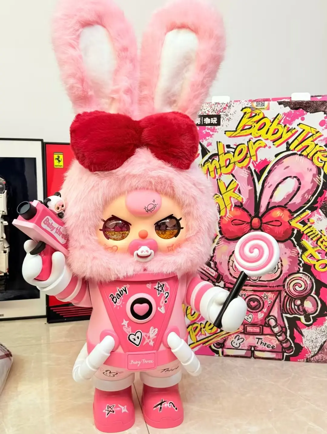 （03）BABYTHREE-1000% ember pink bunny Plush Blind Box