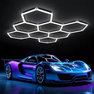 IPACKORIN Hexagonal Ceiling Light, Honeycomb Ceiling Light,Ultra Bright Honeycomb Lights, Hexagonal Garage Lights for Shops Supermarkets Shopping Malls Car Shows Basements Gymnasiums,   SpringGlowUp
