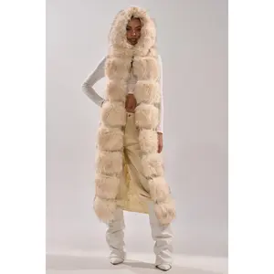 LUXURIOUS FAUX FUR HOODED VEST