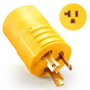 30 Amp to 110 Adapter,L15-30P Twist Lock Adapter to 5-15R/5-20R Outlets,30 Amp 125V to 15/20 Amp Generator Plug for RV, Camper, Household, Backup
