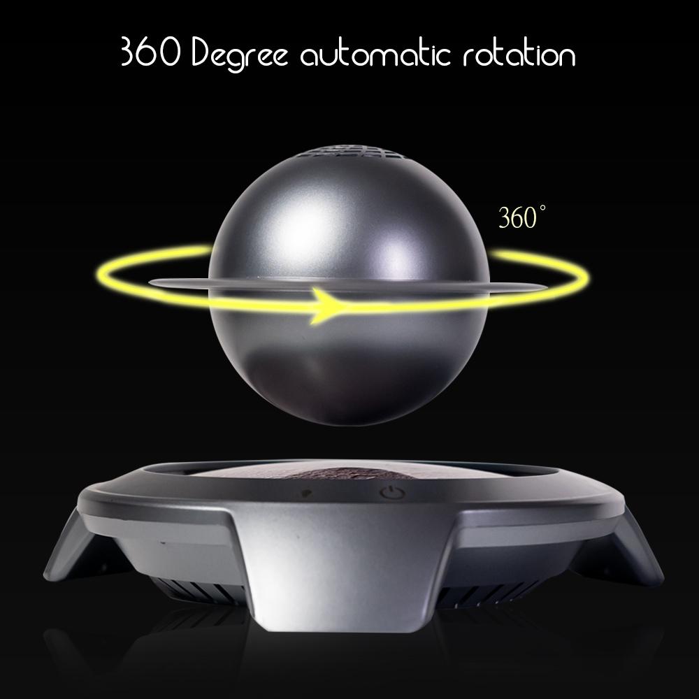 Bluetooth Speaker Magnetic Levitating Saturn Speaker, Floating Bluetooth 5.3 Speaker with LED Night Light, 360° Stereo Sound Wireless Speaker, Unique Tech Gift for Home Office Decor, Futuristic Space Themed Desk Ornament