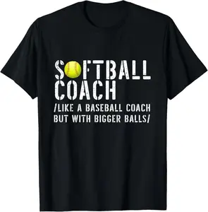Softball Shirts Softball Dad Shirts for Men Softball Coach Casual Short Sleeve Cotton T-Shirt